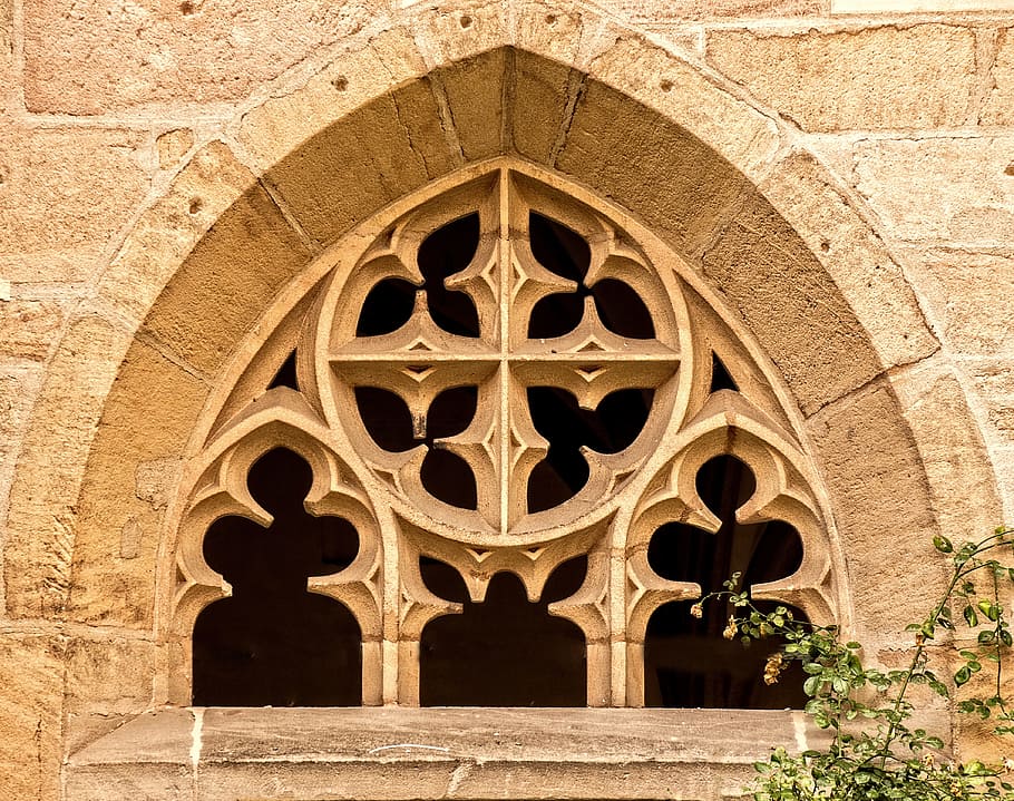 monastery, monastery window, architecture, middle ages, bavaria, HD wallpaper