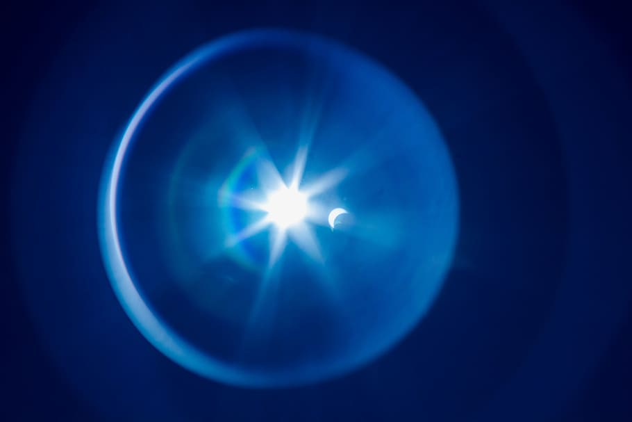 sun, moon, natural spectacle, solar eclipse, sky event, blue HD wallpaper