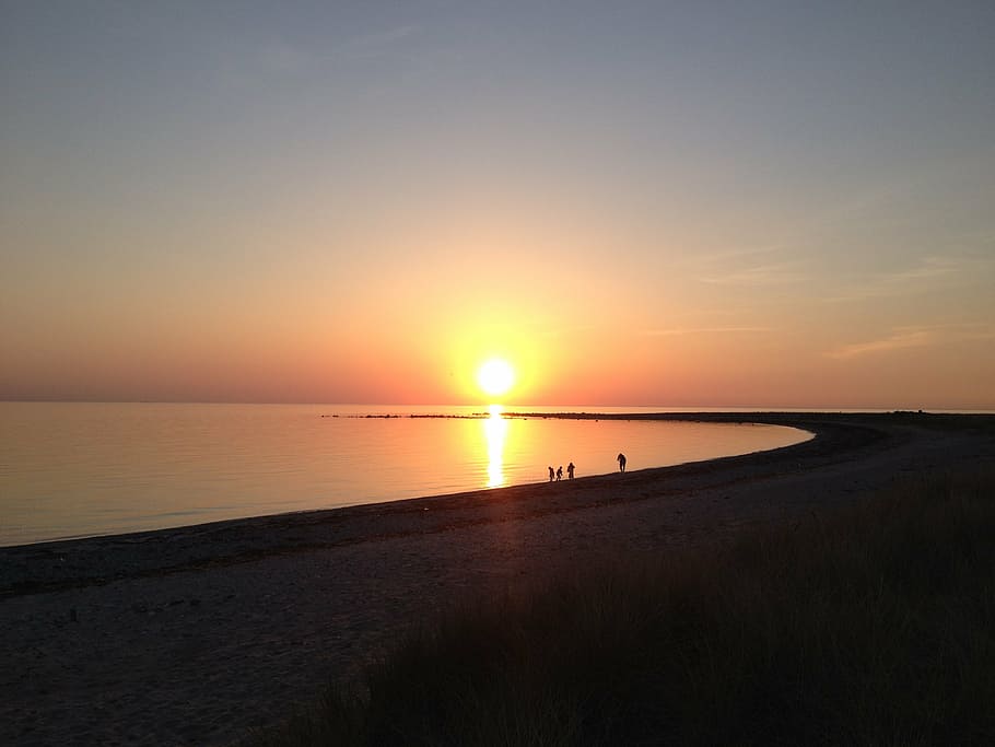 sunset, sea, evening, summer, beach, coast, water, sky, scenics - nature HD wallpaper