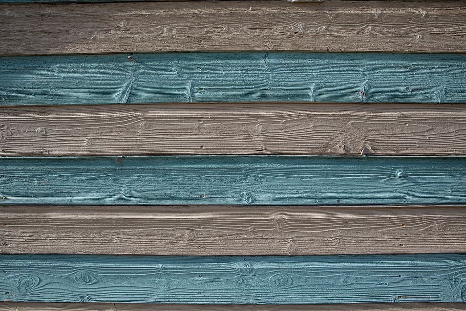 Close-up shot of blue and cream-coloured wood panels. Image captured in Kent, England, HD wallpaper