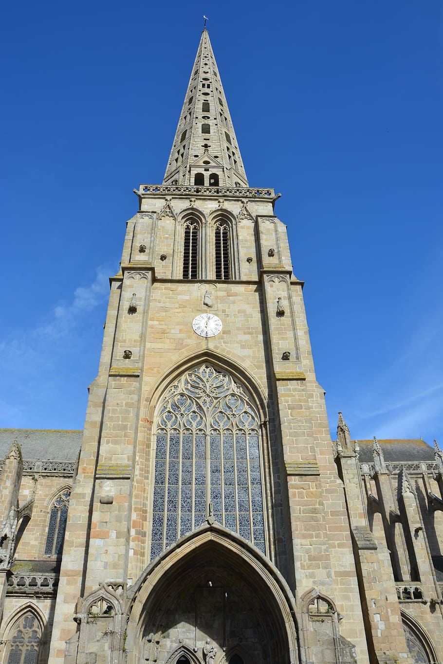 cathedral, bell tower, architecture, religious monuments, brittany HD wallpaper