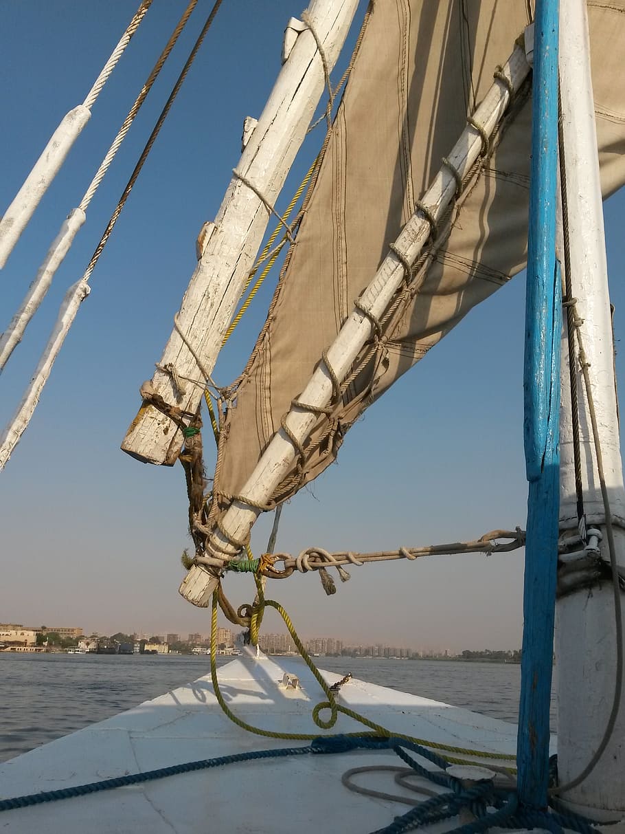 felucca, nile, egypt, water, nautical vessel, sky, transportation HD wallpaper