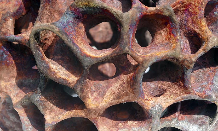 abstract, stone, models, structure, terracotta, honeycomb, holes HD wallpaper