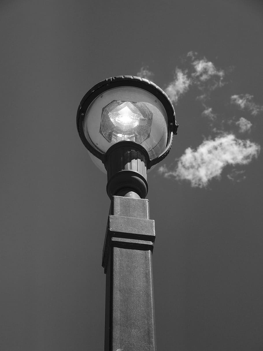 light pole, sky, lamp, power, streetlight, electric, illumination HD wallpaper