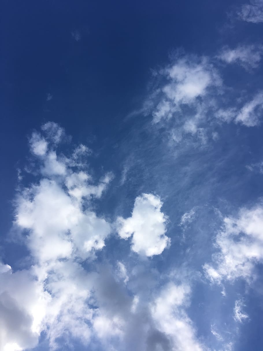 sky, clouds, blue, summer, cloud - sky, low angle view, beauty in nature HD wallpaper