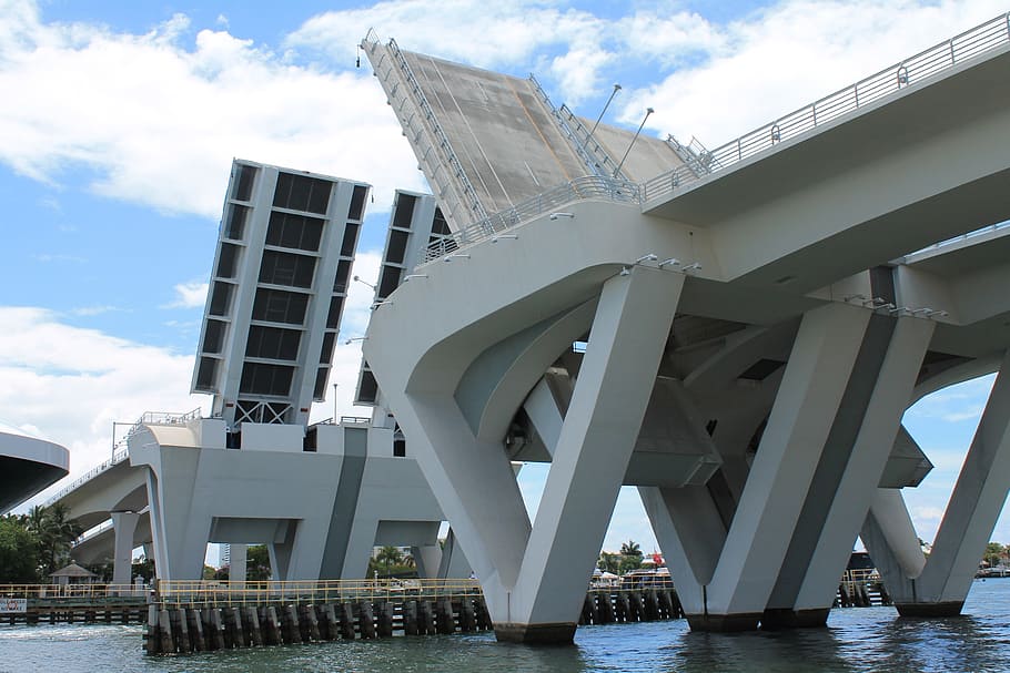 drawbridge, river, architecture, built structure, sky, water HD wallpaper