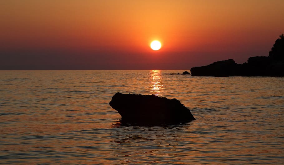 sunset, loutsa, sea, water, sky, scenics - nature, beauty in nature HD wallpaper