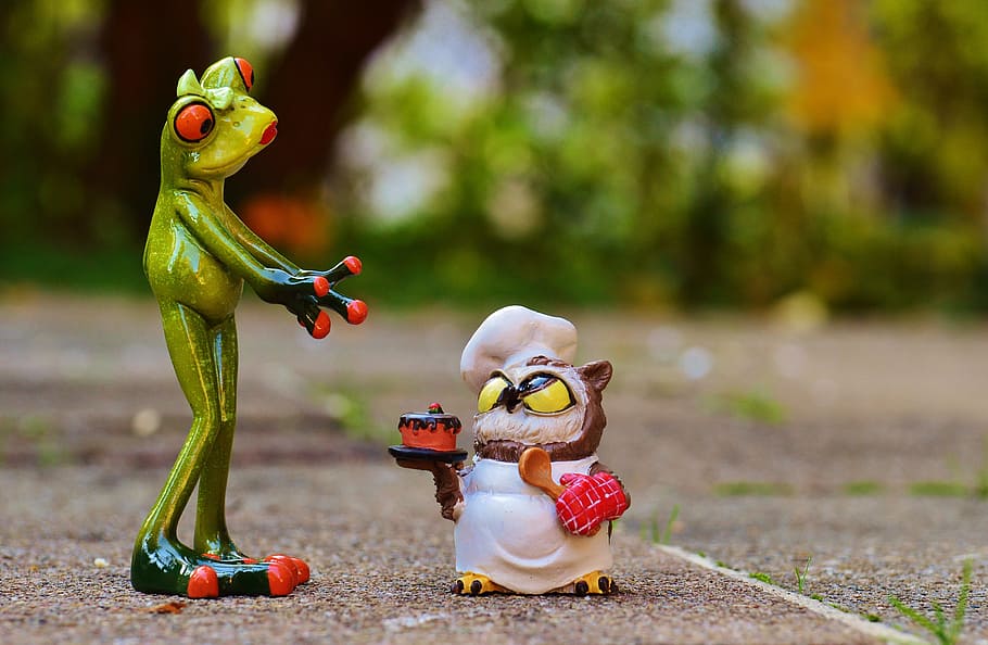 frog, owl, bake, love, cake, baked, sweet, cute, funny, toy HD wallpaper