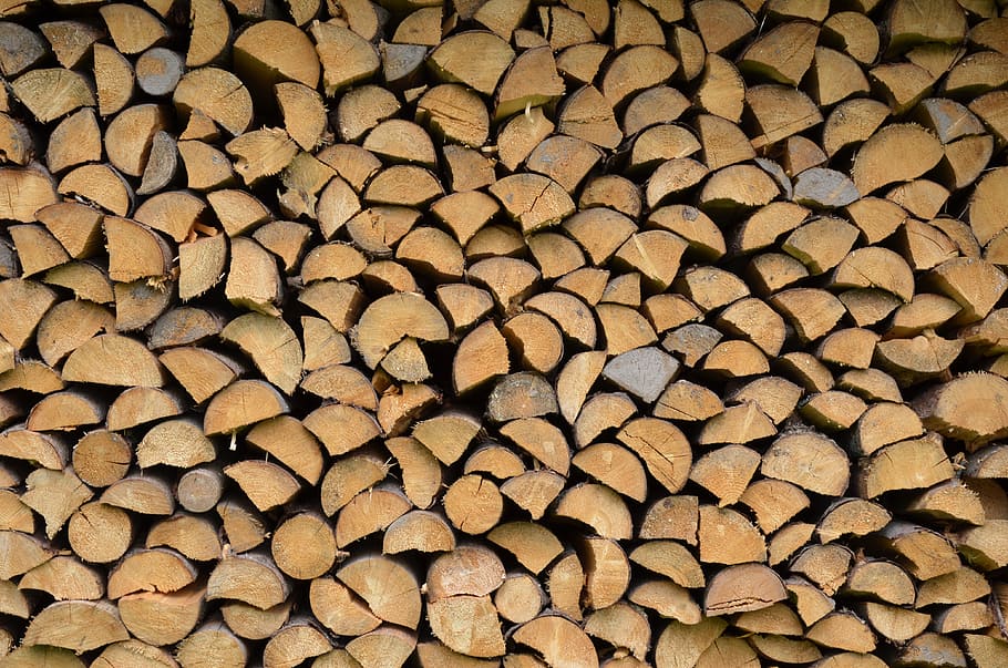 firewood, logs, billet, full frame, backgrounds, large group of objects HD wallpaper