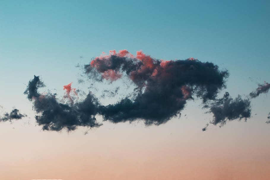 black and red clouds, black clouds, sky, dramatic cloud, dramatic sky HD wallpaper