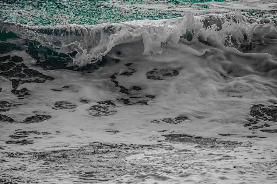 wave, breaking, water, ocean, sea, splash, spray, foam, nature HD wallpaper