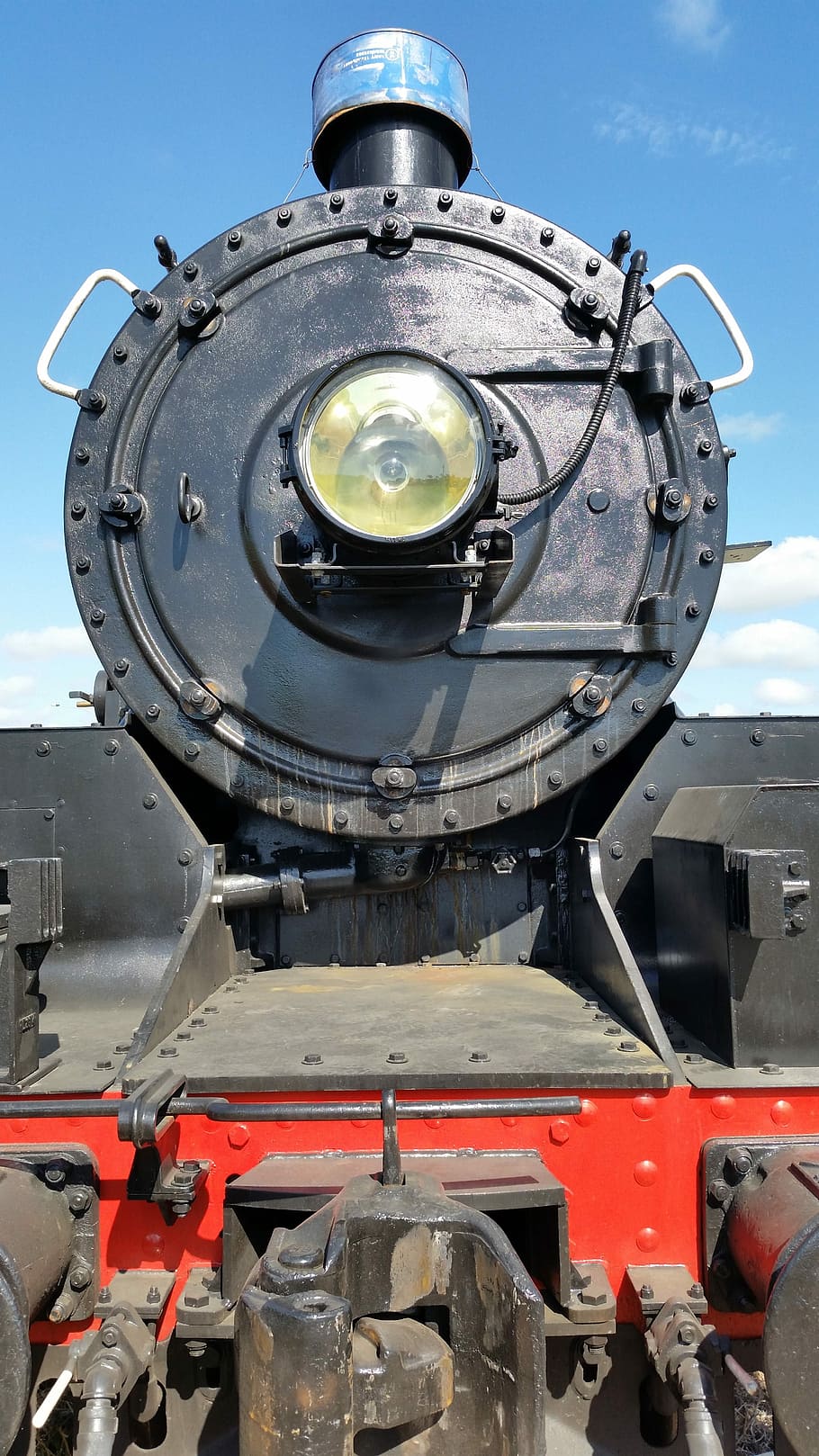 Steam Train, Headlight, Railroad, railway, engine, old, steel HD wallpaper