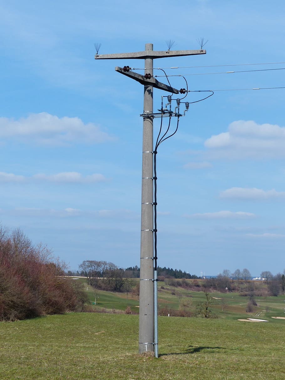 strommast, power line, current, electricity, landscape, nature HD wallpaper