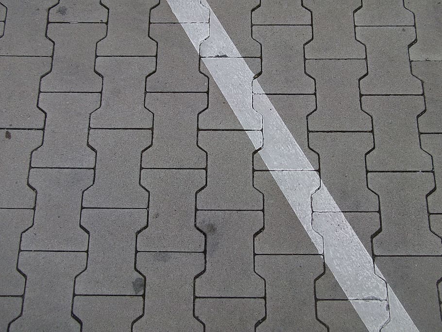 ground, parking, lines, cobblestones, diagonal, oblique, street HD wallpaper