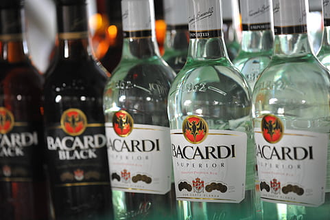 Bacardi liquor bottles, Baking, Modulation, Bar, read-only memory HD wallpaper