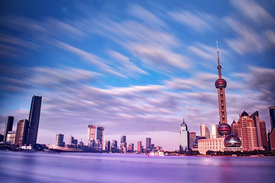 city, sky, water, skyline, architecture, buildings, cityscape HD wallpaper