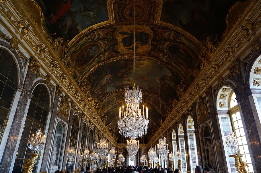 paris, versailles, mirror gallery, architecture, built structure HD wallpaper