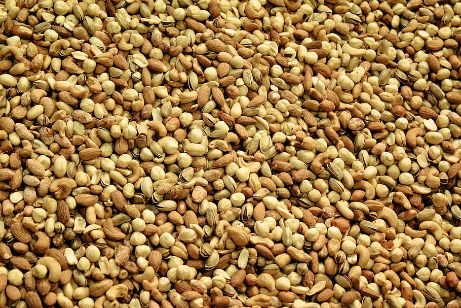 brown seeds, mixed, nuts, food, snack, healthy, almond, ingredient HD wallpaper