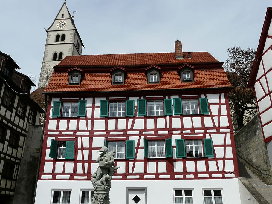 Truss, Old Town, fachwerkhäuser, building, facade, bar, window, HD wallpaper