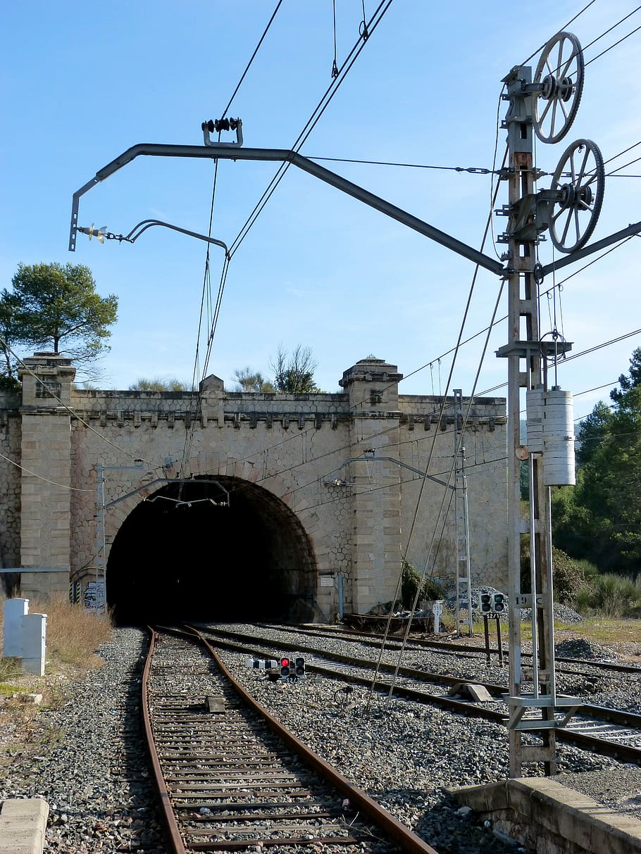tunnel, catenary, railway, station, pathways, rail transportation HD wallpaper