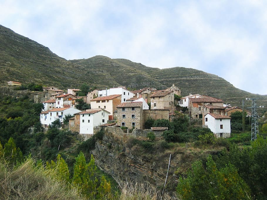 Mountain, People, Panoramic View, la rioja, building exterior, HD wallpaper