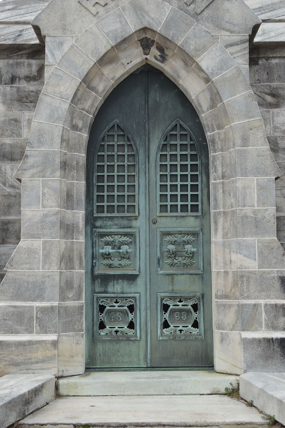 mausoleum, door, old, cemetery, building, architecture, historic, HD wallpaper