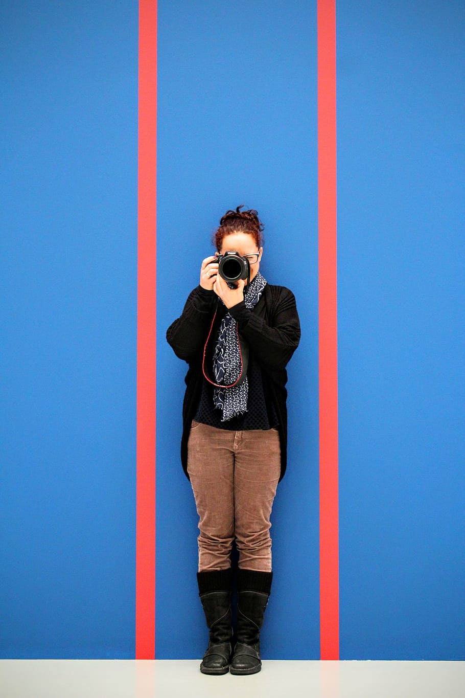 photographer, horizontal stripes, background, wallpaper, blue