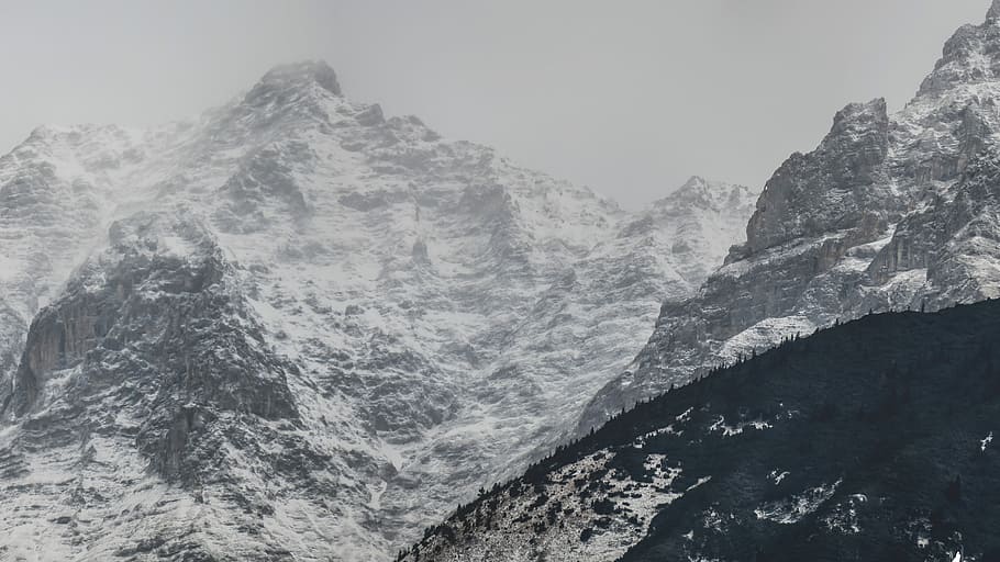 landscape photography of snow covered mountain, snowy mountain HD wallpaper