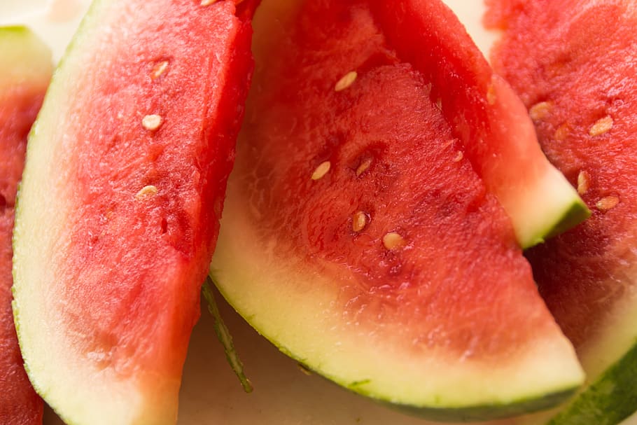 sliced watermelon, fruit, red, juicy, red melon, food and drink HD wallpaper