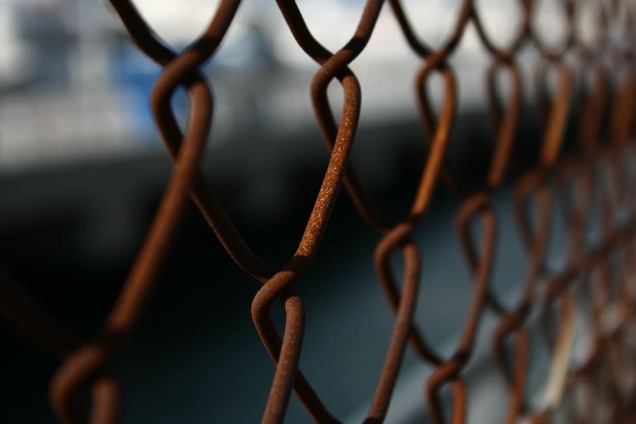 rust, catering, grid, wires, fence, security, close-up, protection, HD wallpaper