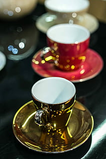 Collection of fancy tea cups, elegant, design, drink, heat - Temperature HD wallpaper