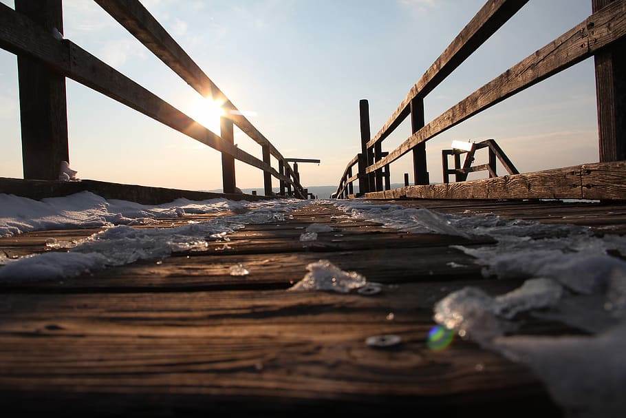 wood, sunset, nature, web, snow, sky, water, built structure HD wallpaper