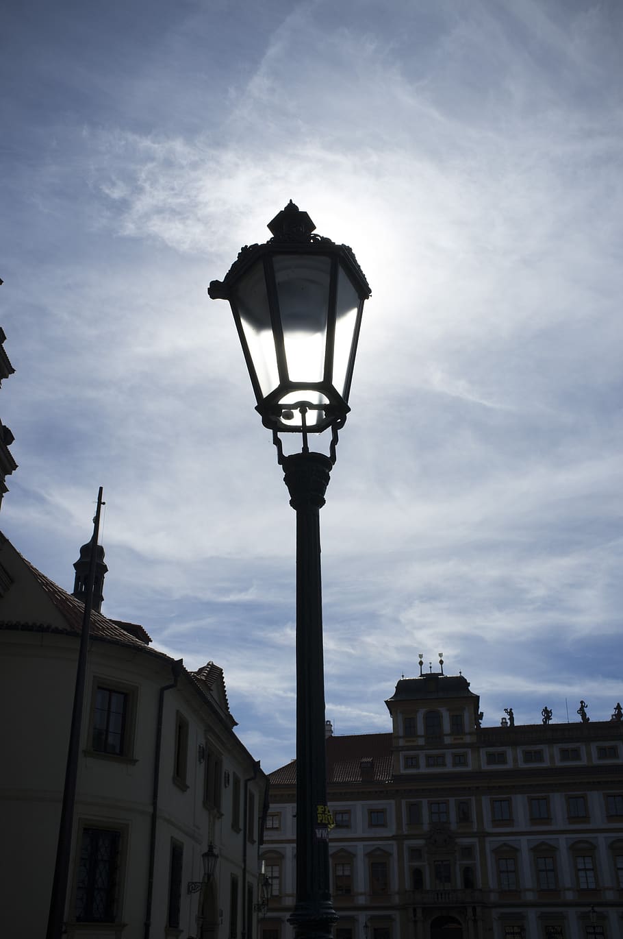 praha, prague, cloudy, street light, lighting equipment, sky HD wallpaper