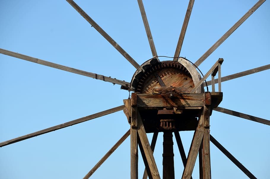 sky, wheel, mill, windmill, pinwheel, wind energy, wheels, design HD wallpaper