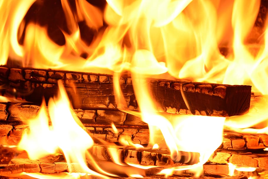 brown firewoods, flame, wood fire, brand, fire - natural phenomenon HD wallpaper