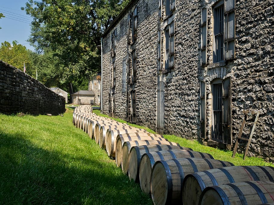 Distillery, Barrels, Wooden, Kegs, Bourbon, distillery barrels, HD wallpaper