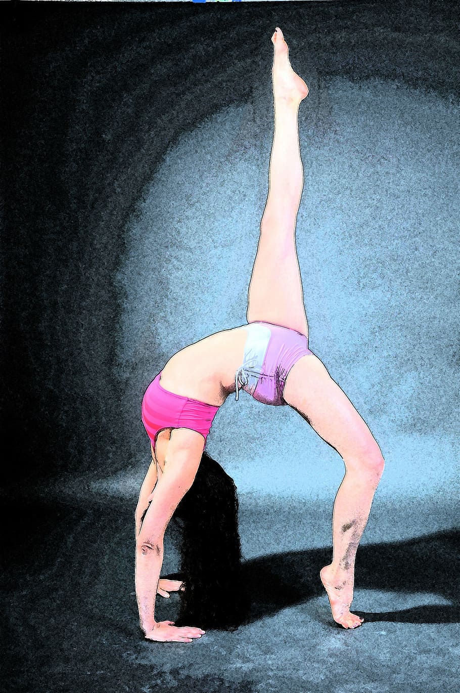 woman in bend position illustration, yoga, dance, stretching HD wallpaper