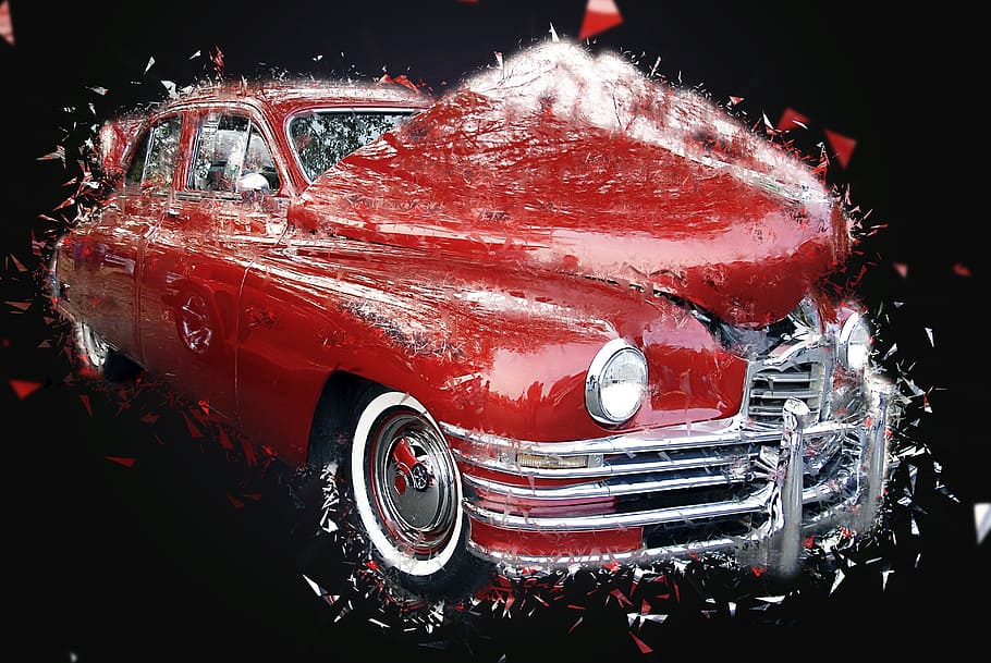classic red car, classic car, vintage, retro, nostalgia, transportation, HD wallpaper
