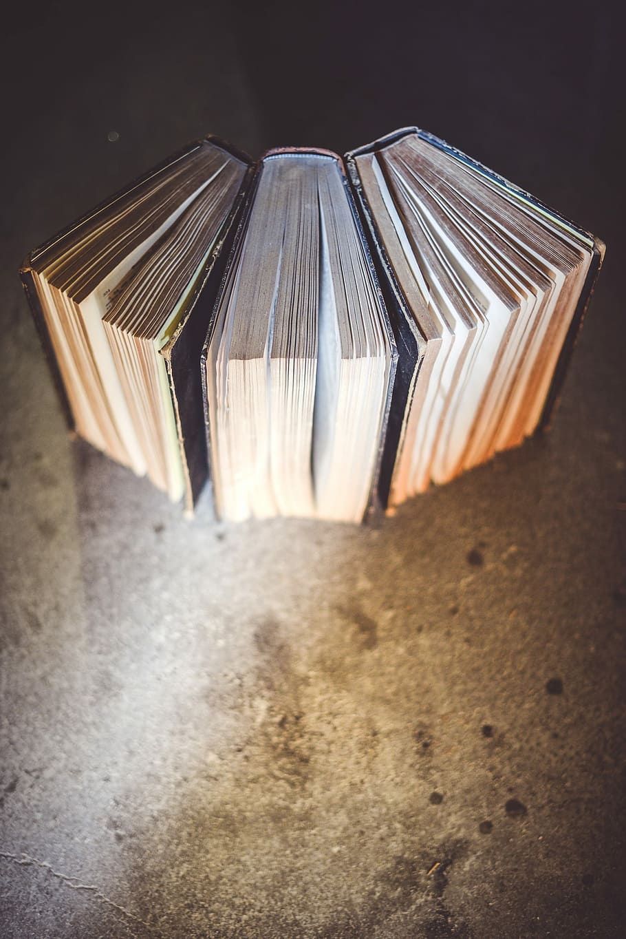 top view photography of three books, three books, pages, paper HD wallpaper