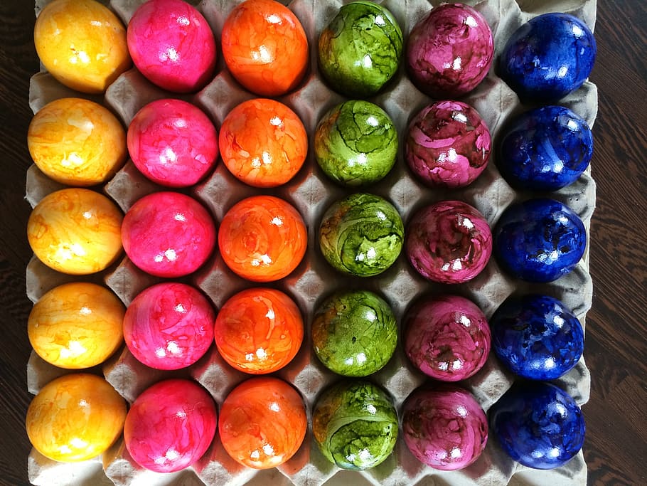 easter eggs, colorful, multi colored, still life, large group of objects HD wallpaper