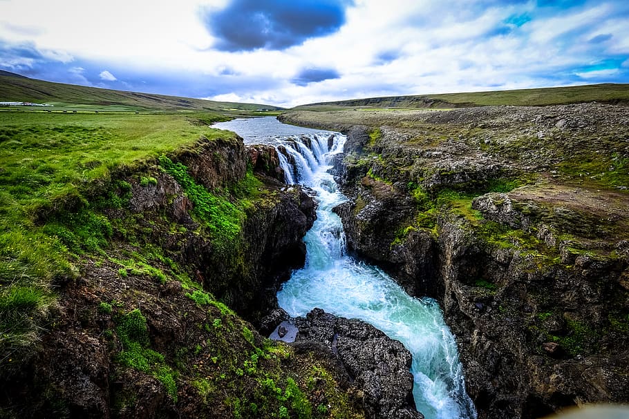 landscape, nature, water, rocks, daylight, environment, flow HD wallpaper