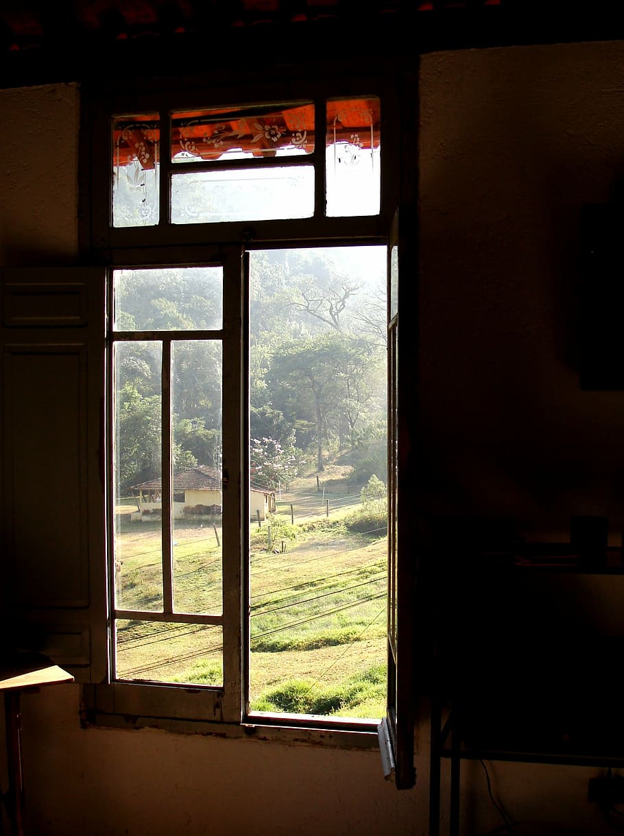window, inner vision, farm, frame, peace, transparent, indoors, HD wallpaper
