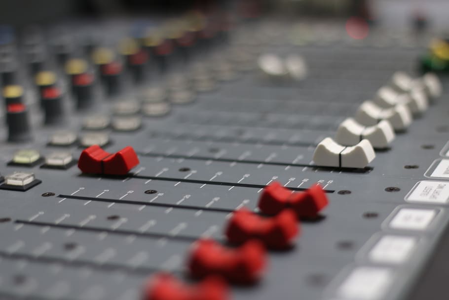 radio, fader, broadcast, mixer, audio, studio, mixing, console