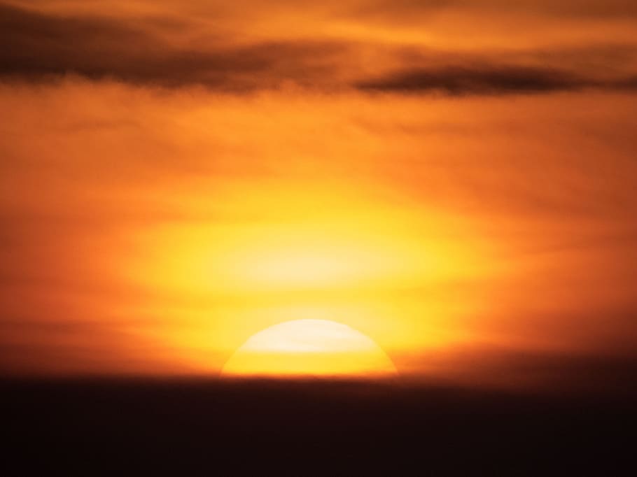 Red sunset, landscape photo of sunset, nature, dusk, sky, sunlight HD wallpaper