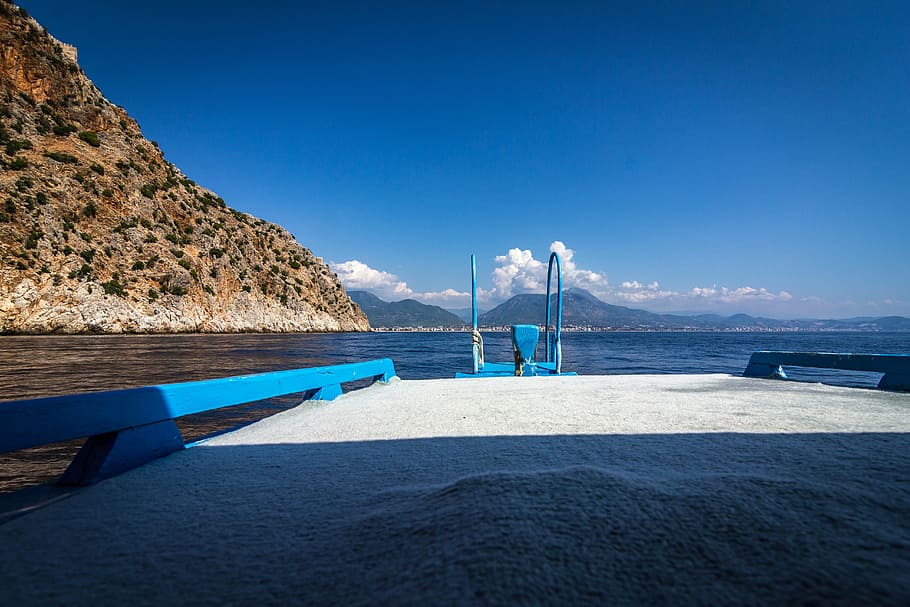 water, boot, summer, turkey, alanya, sea, holiday, coast, nature HD wallpaper