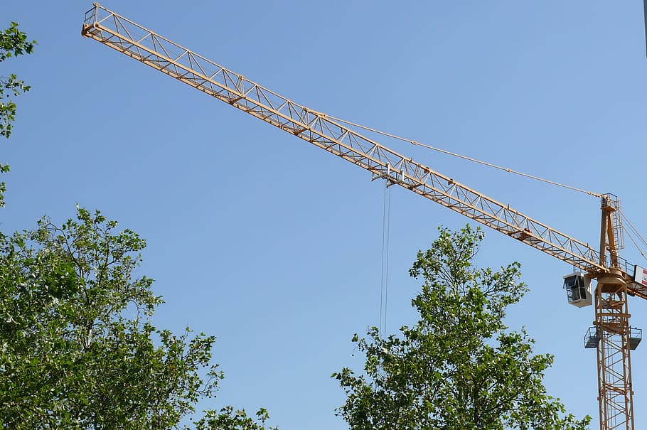 crane, site, project, technology, construction Industry, crane - Construction Machinery HD wallpaper