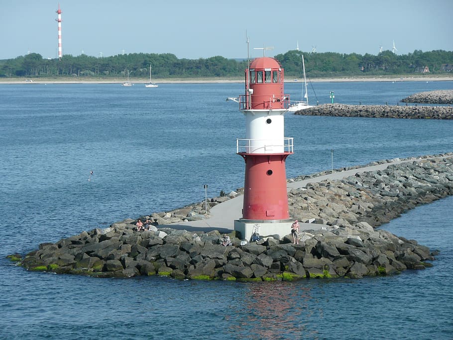 sea, beacon, germany, lighthouse, water, protection, security HD wallpaper