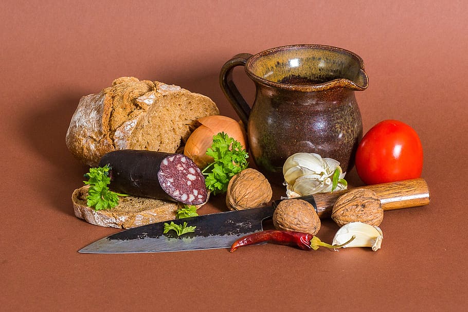 vespers, snack, bread, eat, cook, food, sausage, substantial HD wallpaper