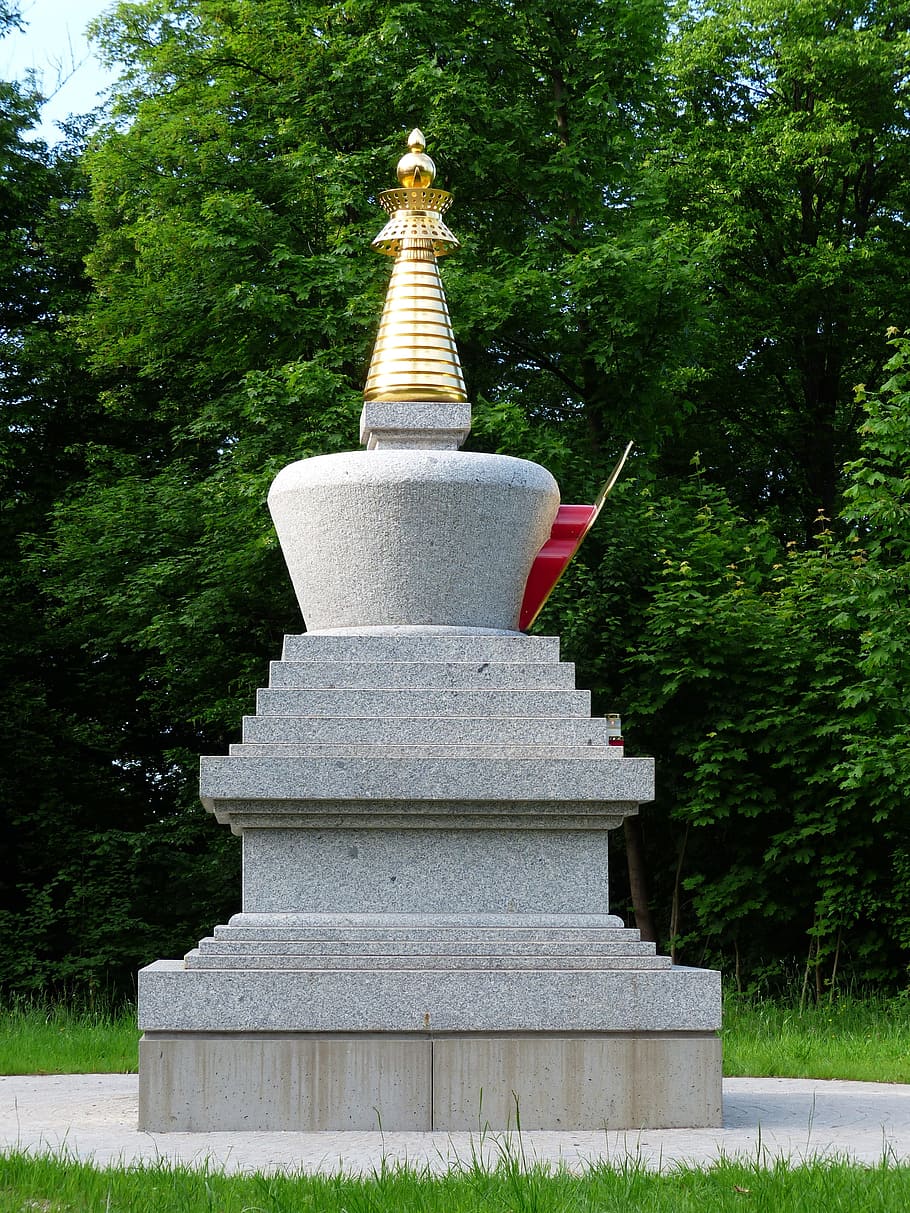 Stupa, Buddhism, Symbol, buddhist stupa, buddha, gilded, monument, HD wallpaper