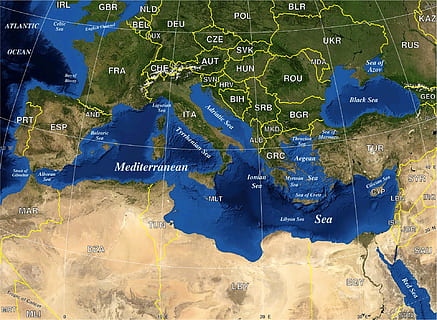 earth map screen, geography, mediterranean, sea, europe, political HD wallpaper